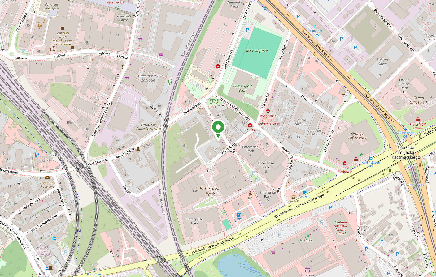 Mapa dojazdu do biura Biznes Ligi